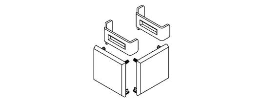 Endkappen-Set für Alublende Hawa Porta 60 / 100 HC
