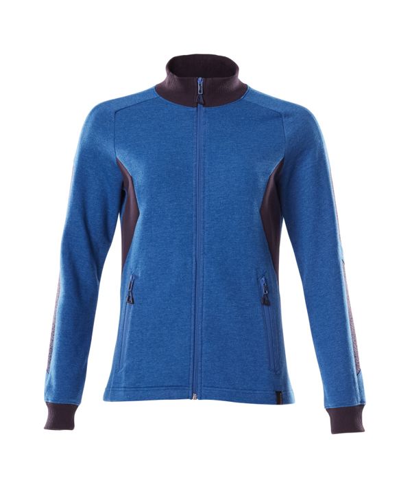 Sweatshirt mit Reißverschluss ACCELERATE azurblau/schwarzblau