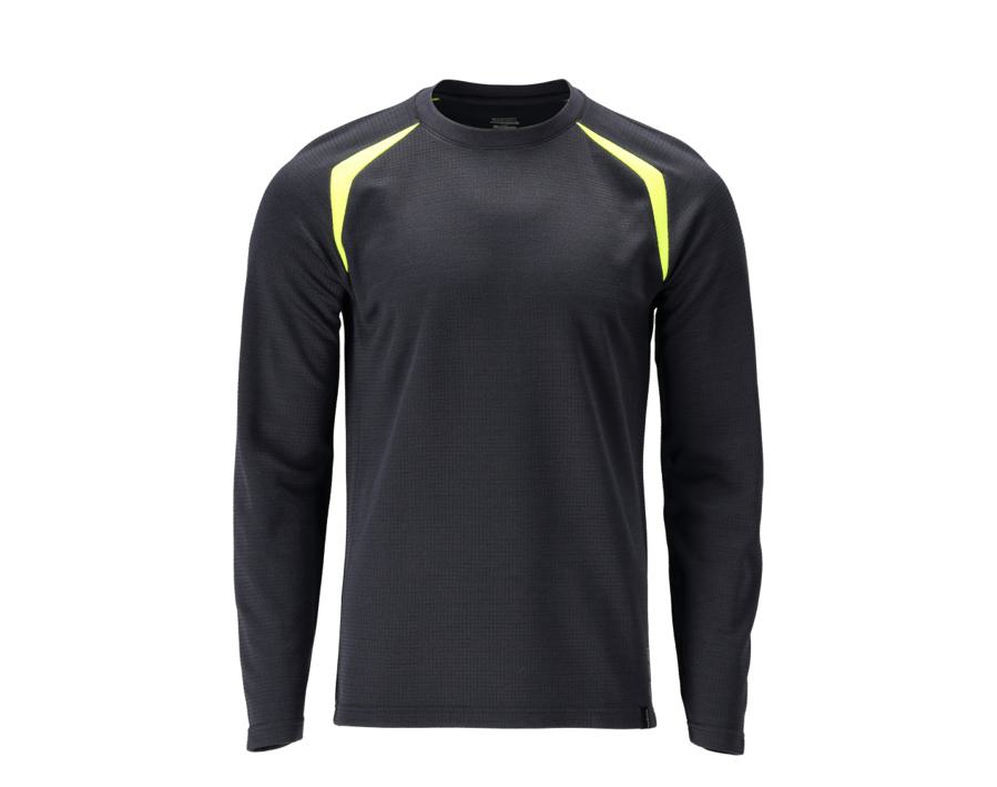 T-Shirt, Langarm ACCELERATE MULTISAFE schwarzblau/hi-vis gelb