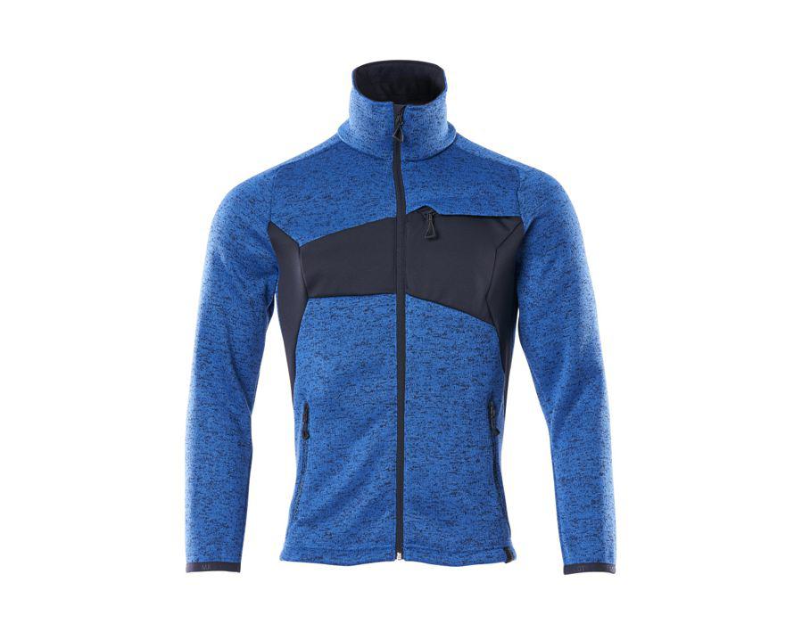 Strickpullover mit Reißverschluss ACCELERATE azurblau/schwarzblau
