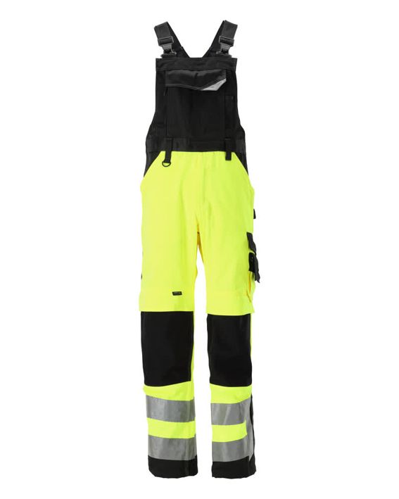 Latzhose mit Knietaschen SAFE SUPREME hi-vis gelb/schwarz
