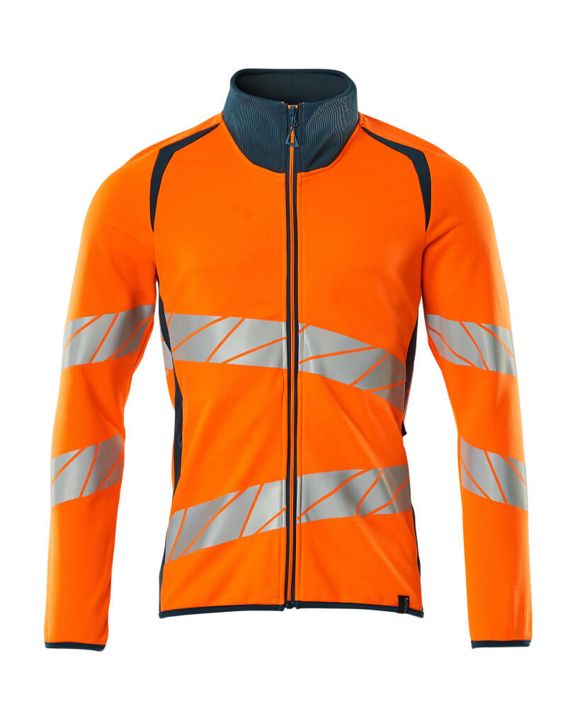 Sweatshirt mit Reißverschluss ACCELERATE SAFE hi-vis orange/dunkelpetroleum