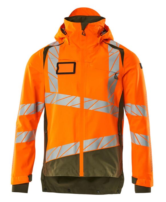 Hard Shell Jacke ACCELERATE SAFE hi-vis orange/moosgrün