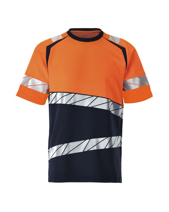 T-Shirt ACCELERATE SAFE schwarzblau/hi-vis orange