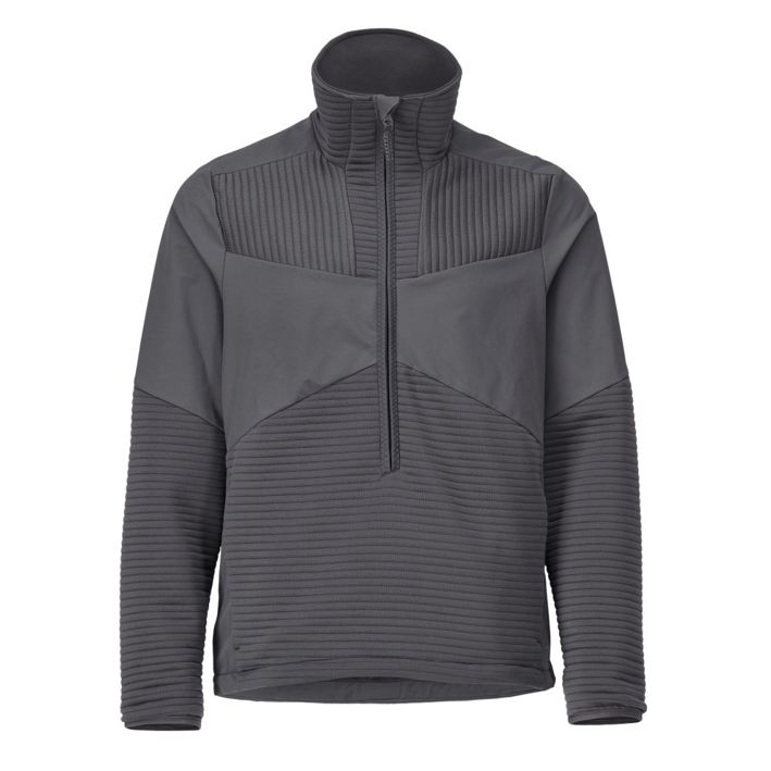 Fleecepullover mit kurzem Reißverschluss und Futter CUSTOMIZED Anthrazitgrau