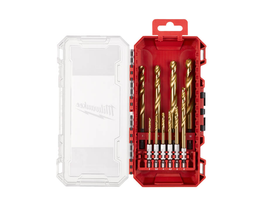 Metallboher-Satz Shockwave HSS-G Tin Red Hex 10-tlg. 