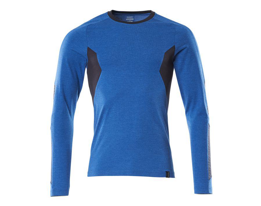 T-Shirt, Langarm ACCELERATE azurblau/schwarzblau