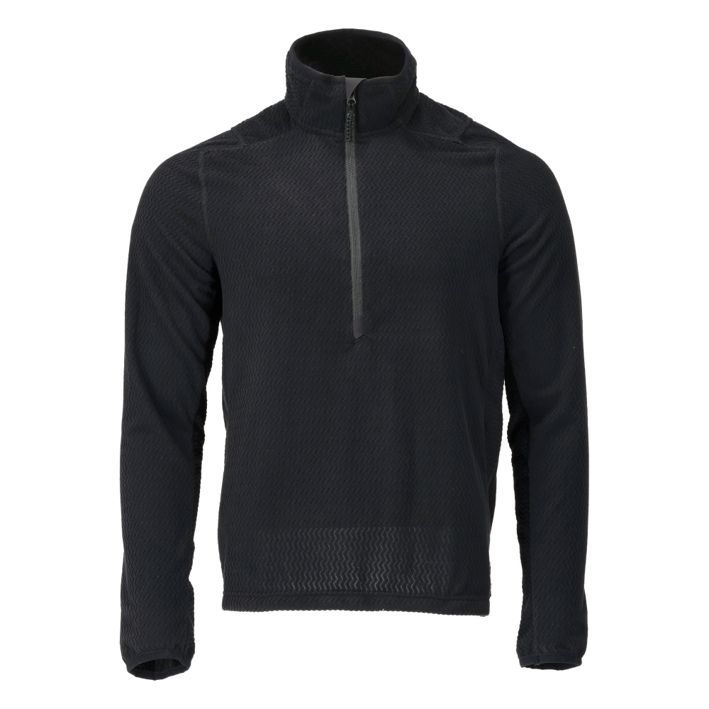 Microfleece Pullover mit kurzem Reißverschluss CUSTOMIZED schwarz