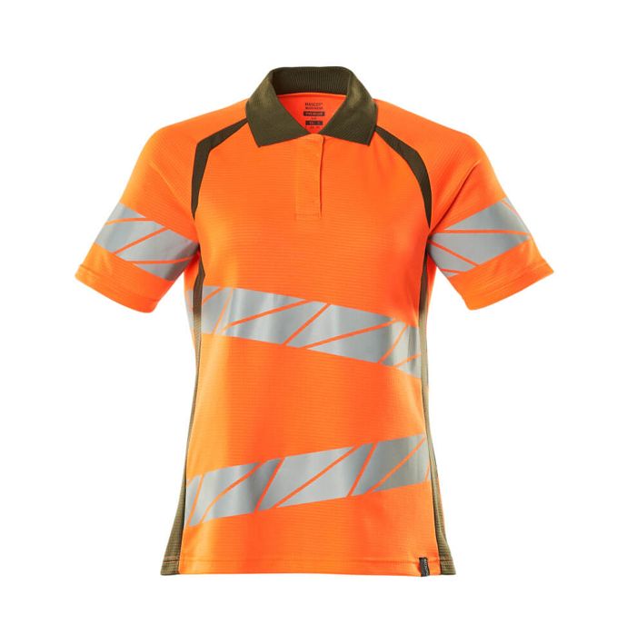 Polo-Shirt ACCELERATE SAFE hi-vis orange/moosgrün
