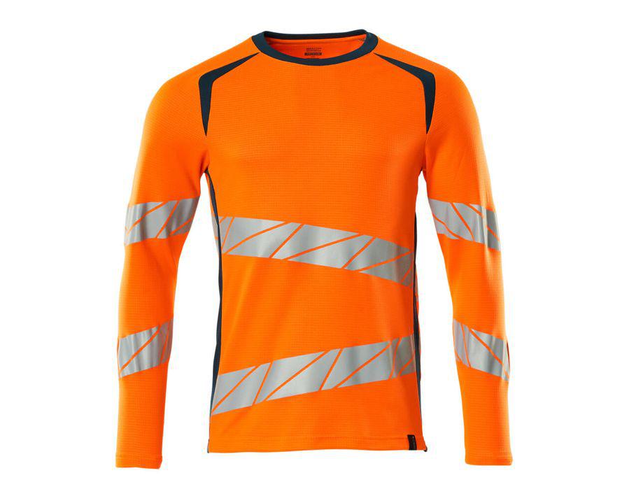 T-Shirt, Langarm ACCELERATE SAFE hi-vis orange/dunkelpetroleum