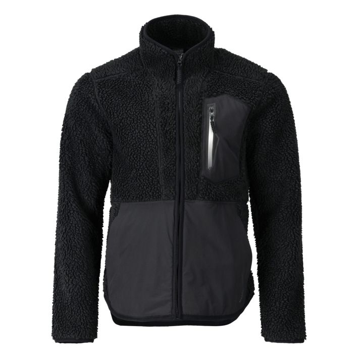 Faserpelz Jacke mit Reißverschluss CUSTOMIZED schwarz