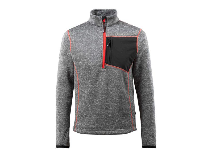Strickpullover mit kurzem Reißverschluss HARDWEAR grau-meliert